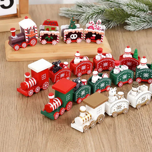 Christmas Wooden Train Merry Christmas Decorations for Home 2023 Xmas