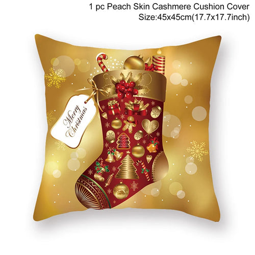 45cm Christmas Cushion Cover Navidad Merry Christmas Decorations For