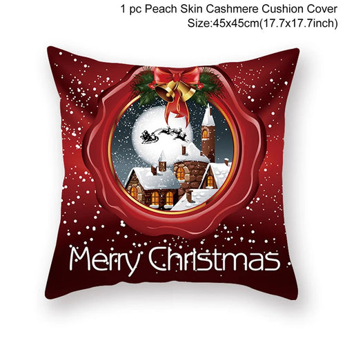 45cm Christmas Cushion Cover Navidad Merry Christmas Decorations For