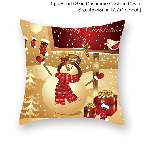 45cm Christmas Cushion Cover Navidad Merry Christmas Decorations For