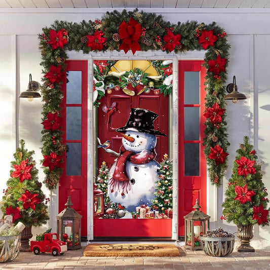 Christmas Hanging Flag Porch Door Banner Christmas Decorations For