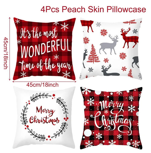 45cm Christmas Cushion Cover Navidad Merry Christmas Decorations For